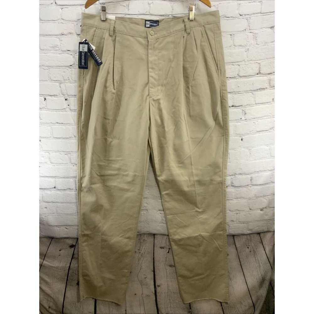 Blue Generation Slacks Mens Sz 40 Raw Hem Mens Chino Relaxed Pleated‎ NWT